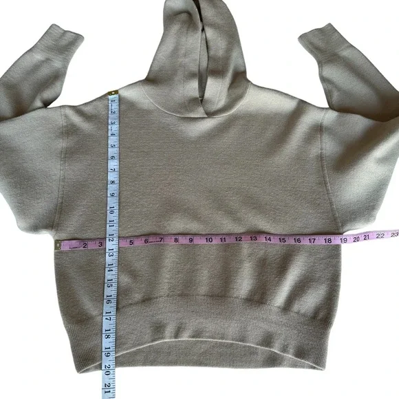 Onzie Women's Hoodie Top S/M Sand Beige Crop Long Sleeve Casual Comfy Loungewear - Picture 7 of 7